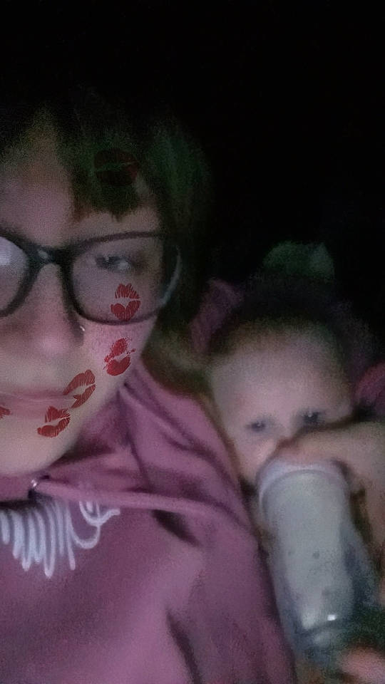 Brynlee joined the competition — help win amazing prizes! baby_bottle, cheek, cool, darkness, ear, event, eye, eyelash, eyewear, flash_photography, fun, gesture, iris, jaw, lip, mouth, nose, organ, person, selfie