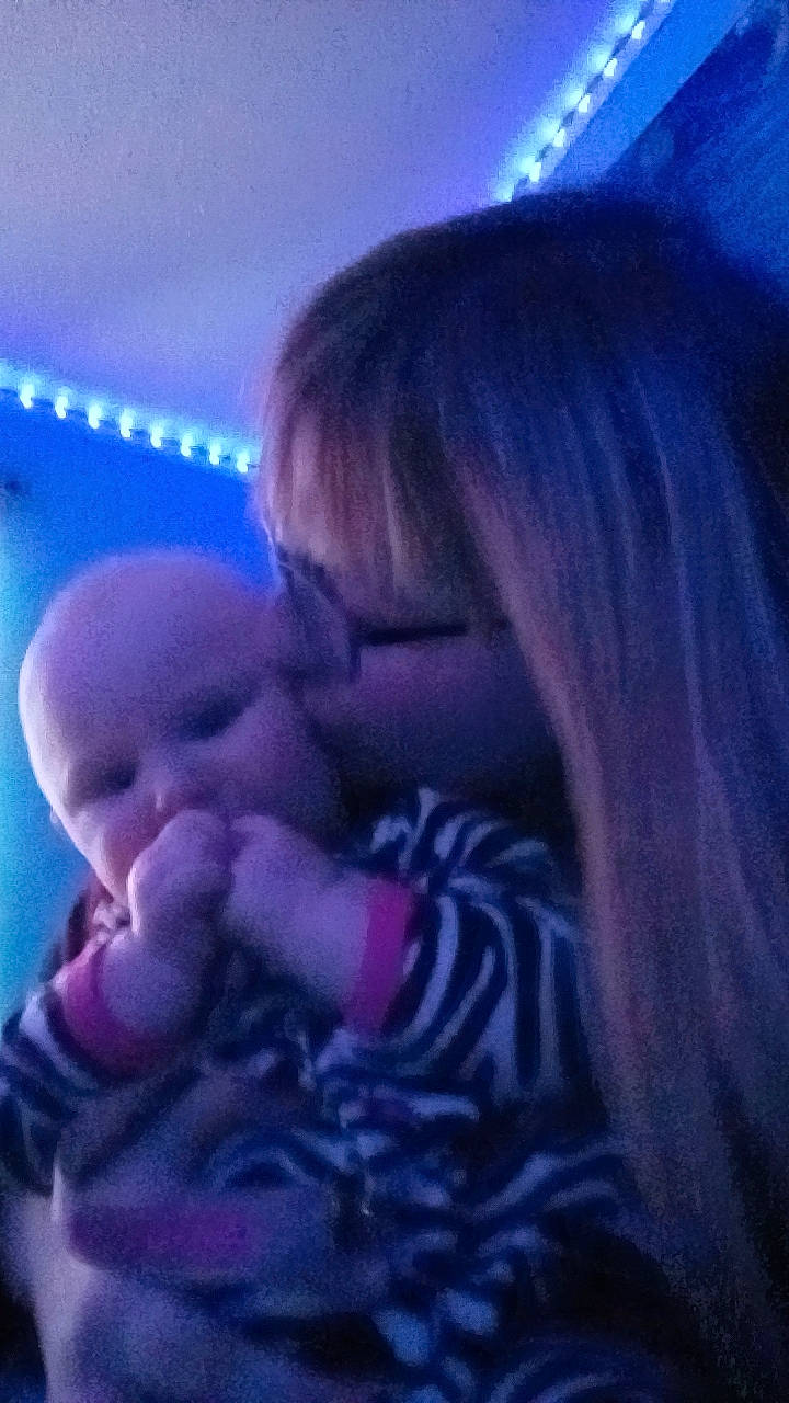 Brynlee is registered to the contest to win money with this photo: baby, baby_toddler_clothing, child, comfort, darkness, ear, electric_blue, event, fun, gesture, happy, hug, love, magenta, nail, person, purple, sleep, thumb, toddler