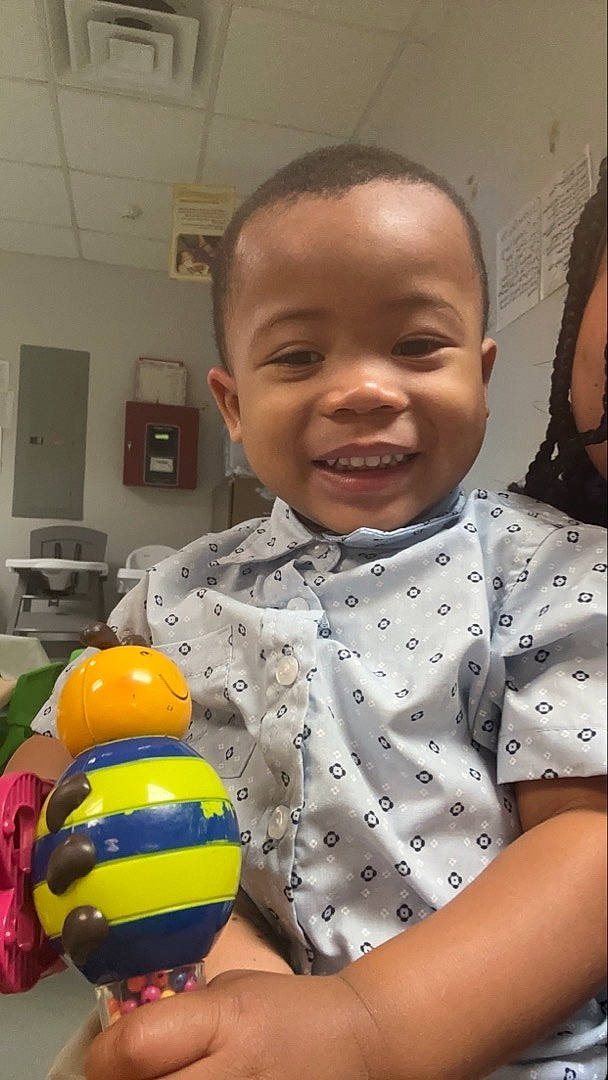 Zion joined the competition — help win amazing prizes! baby, baby_toddler_clothing, cheek, child, facial_expression, fun, happy, hard_hat, head, helmet, joy, mouth, nose, pattern, people, person, personal_protective_equipment, play, room, skin