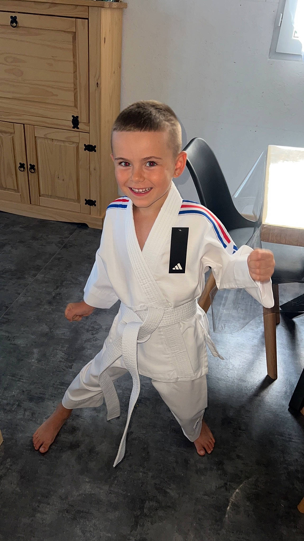 Nathys a rejoint le concours — aidez-le/la à gagner de superbes lots ! arm, barefoot, cabinetry, chair, combat_sport, contact_sport, dobok, event, flooring, formal_wear, gesture, human_body, japanese_martial_arts, joint, joy, karate, kung_fu, martial_arts, martial_arts_uniform, person
