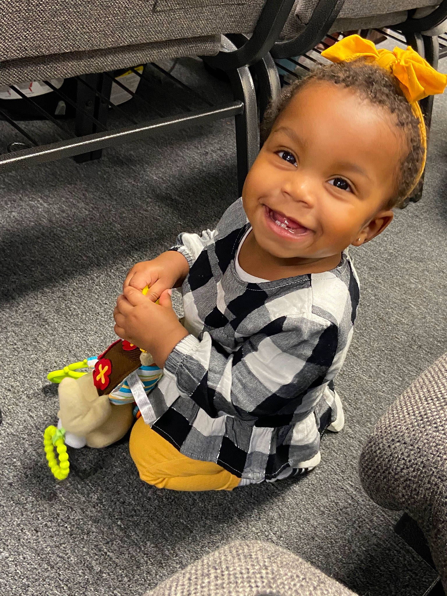 Jalyn joined the competition — help win amazing prizes! baby, cheek, child, joy, outerwear, person, plant, play, skin, toddler, yellow