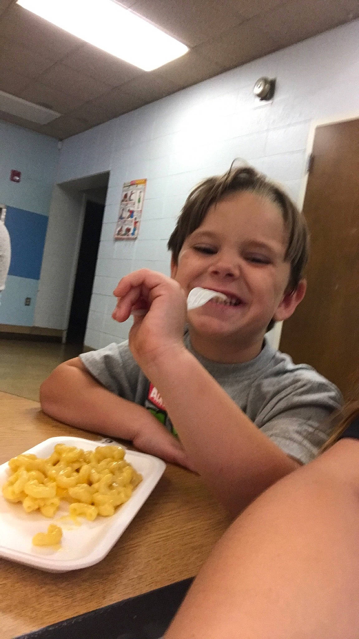 Triston is registered to the contest to win money with this photo: american_food, breakfast, chair, comfort_food, cooking, cuisine, dish, food, food_craving, gesture, homemaker, ingredient, joy, junk_food, mashed_potato, person, plate, recipe, smile, staple_food