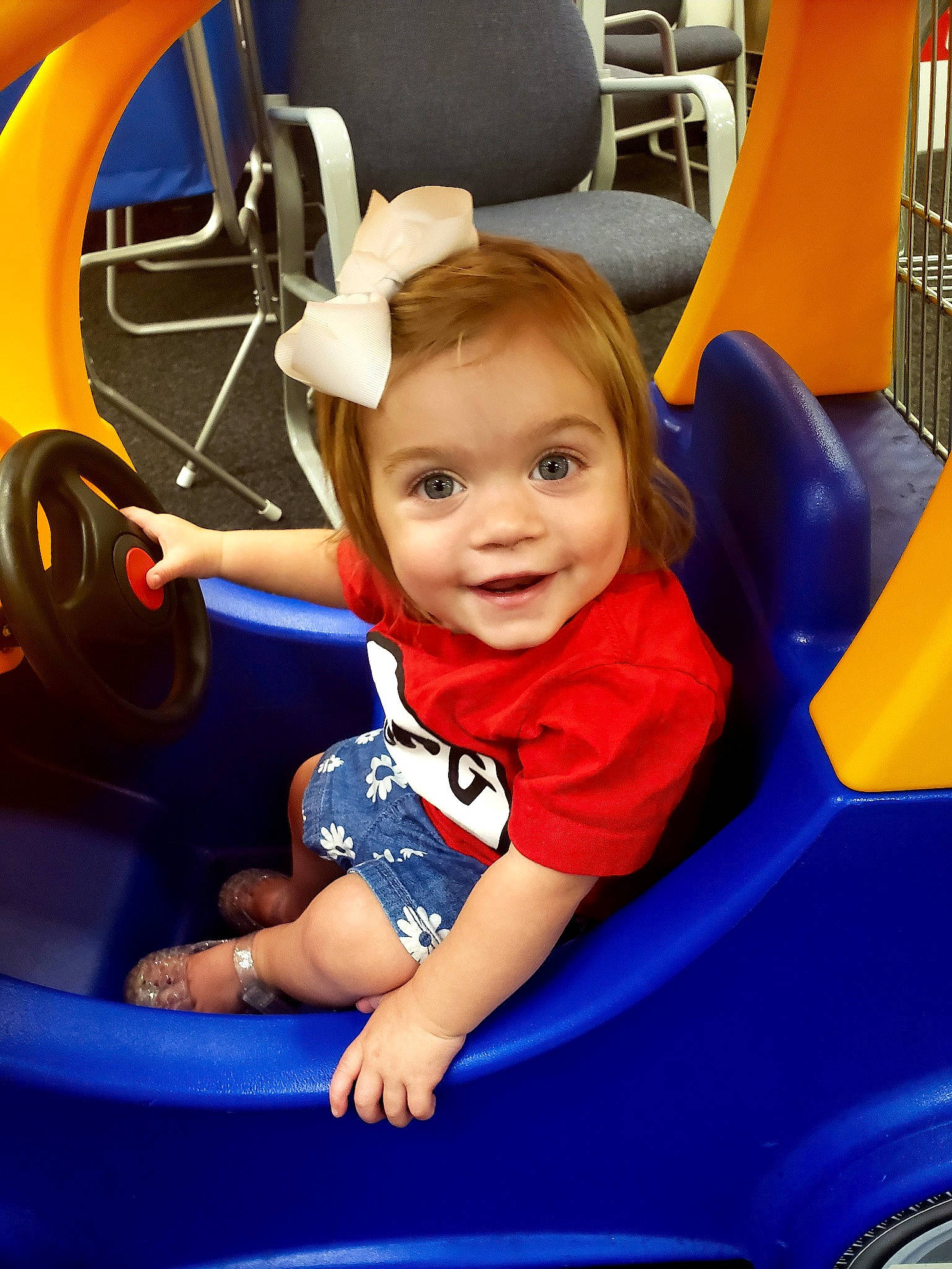 Penny joined the competition — help win amazing prizes! auto_part, automotive_design, automotive_exterior, automotive_tire, automotive_wheel_system, baby_toddler_clothing, blue, electric_blue, fun, joy, leisure, motor_vehicle, person, photograph, playground, public_space, recreation, smile, tire, toddler