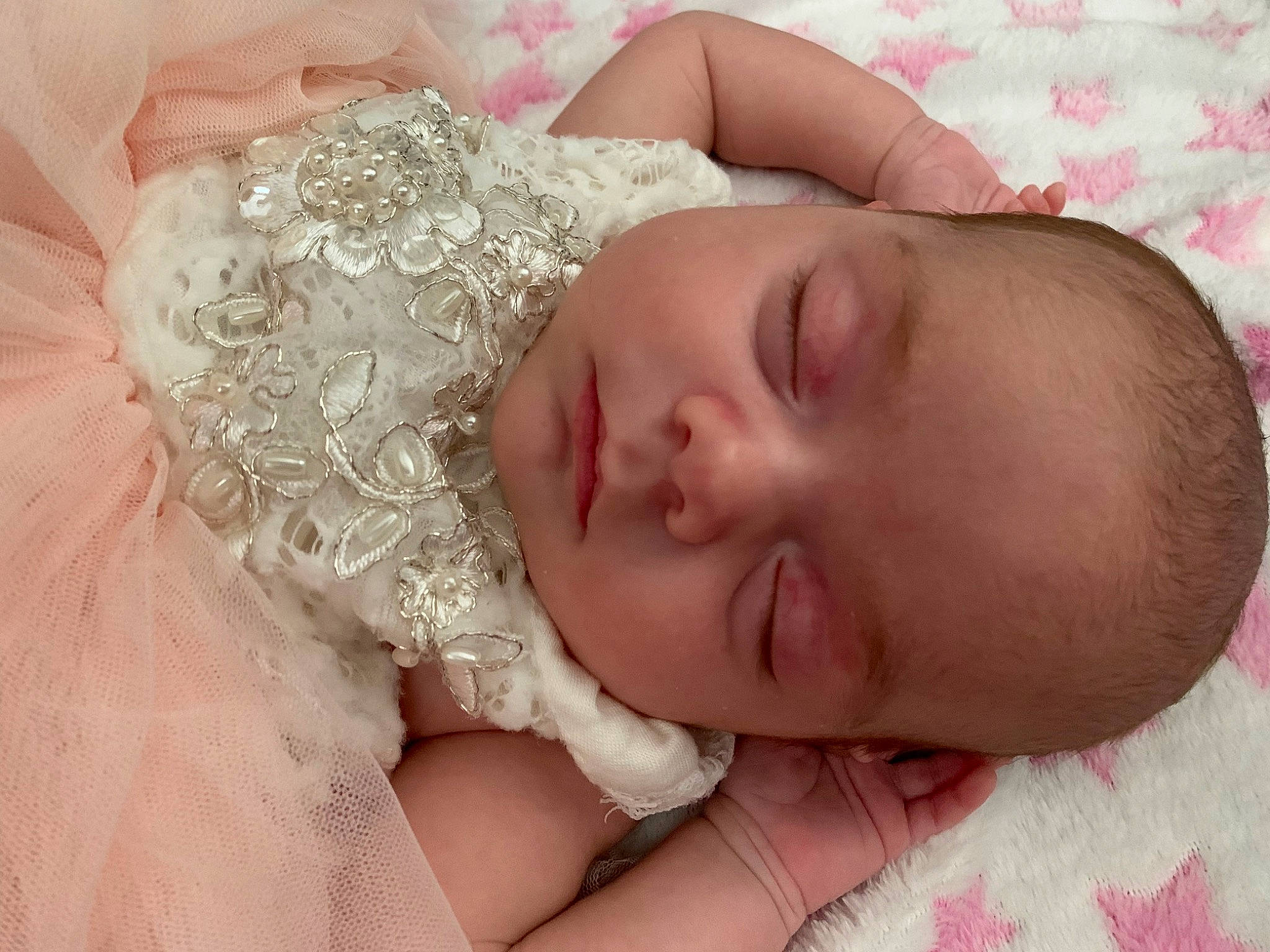 Mika joined the competition — help win amazing prizes! baby, baby_sleeping, baby_toddler_clothing, cheek, comfort, eyebrow, eyelash, facial_expression, hair, hand, head, headgear, headpiece, iris, lip, neck, nose, person, pink, skin
