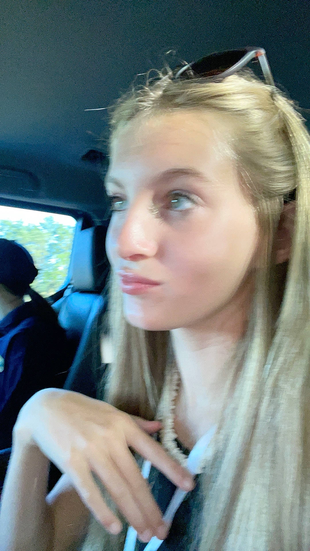 Maddie joined the competition — help win amazing prizes! chin, electric_blue, eyebrow, eyelash, eyewear, fun, gesture, hairstyle, jaw, jewellery, lip, long_hair, motor_vehicle, mouth, nail, people, person, skin, street_fashion, vehicle_door