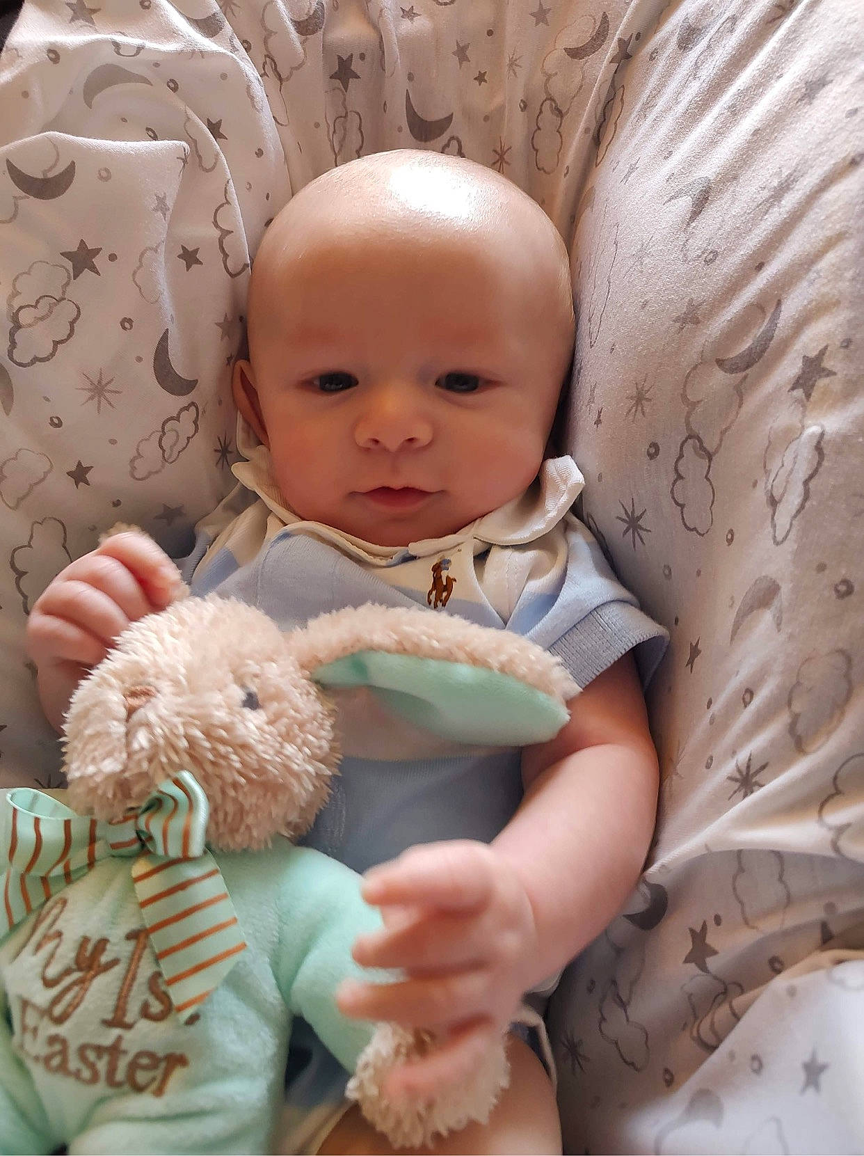 Braylon is registered to the contest to win money with this photo: baby, baby_products, baby_sleeping, baby_toddler_clothing, cheek, child, comfort, eye, finger, gesture, linens, mammal, mouth, person, sitting, skin, textile, thumb, toddler, toy