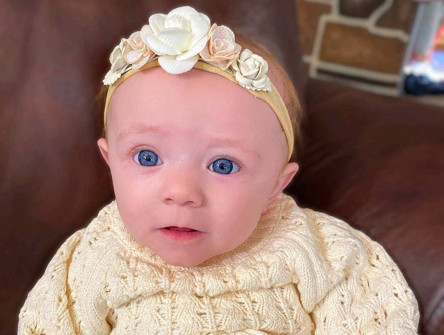 Fynleigh is registered to the contest to win money with this photo: baby, baby_toddler_clothing, beauty, cheek, chin, dress, eye, eyebrow, eyelash, flash_photography, head, headgear, headpiece, iris, lip, organ, person, pink, skin, sleeve