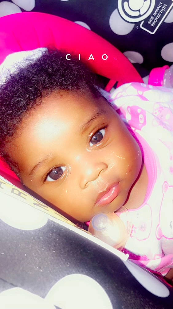 Taionna is registered to the contest to win money with this photo: baby, cheek, chin, eye, eyebrow, eyelash, face, forehead, hair, hairstyle, happy, head, lip, material_property, mouth, nose, organ, person, pink, skin