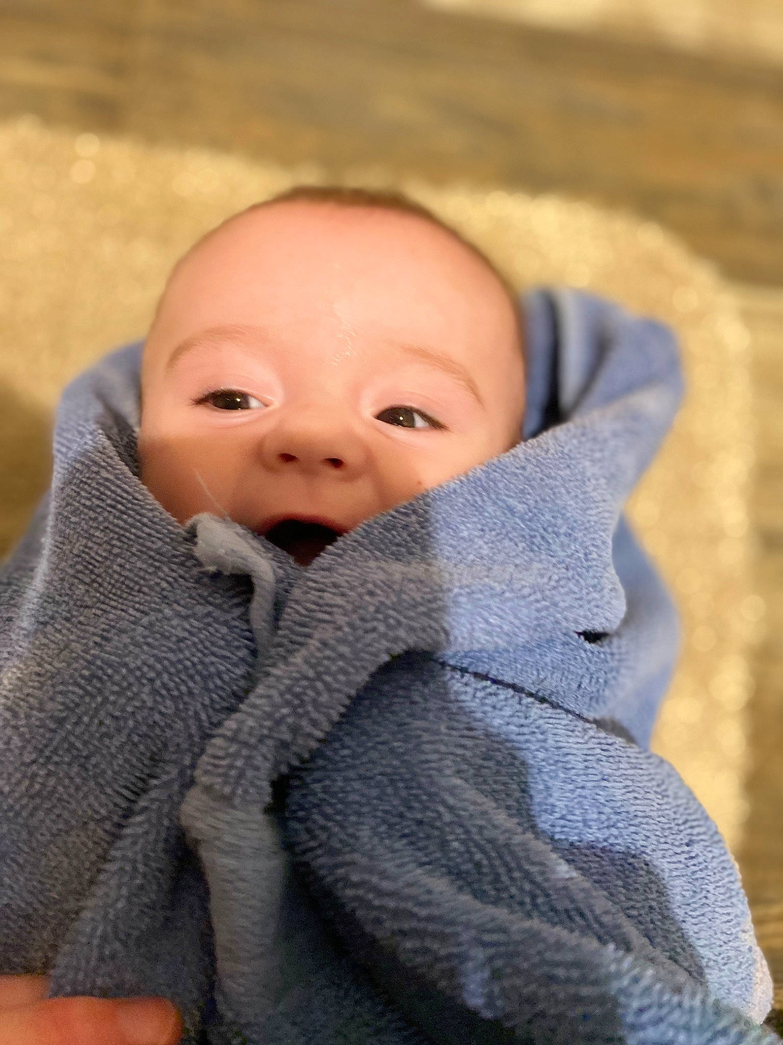 Junior joined the competition — help win amazing prizes! baby, baby_toddler_clothing, cheek, child, close_up, comfort, electric_blue, finger, gesture, happy, linens, nail, nose, person, sitting, skin, sleeve, thumb, toddler, wool