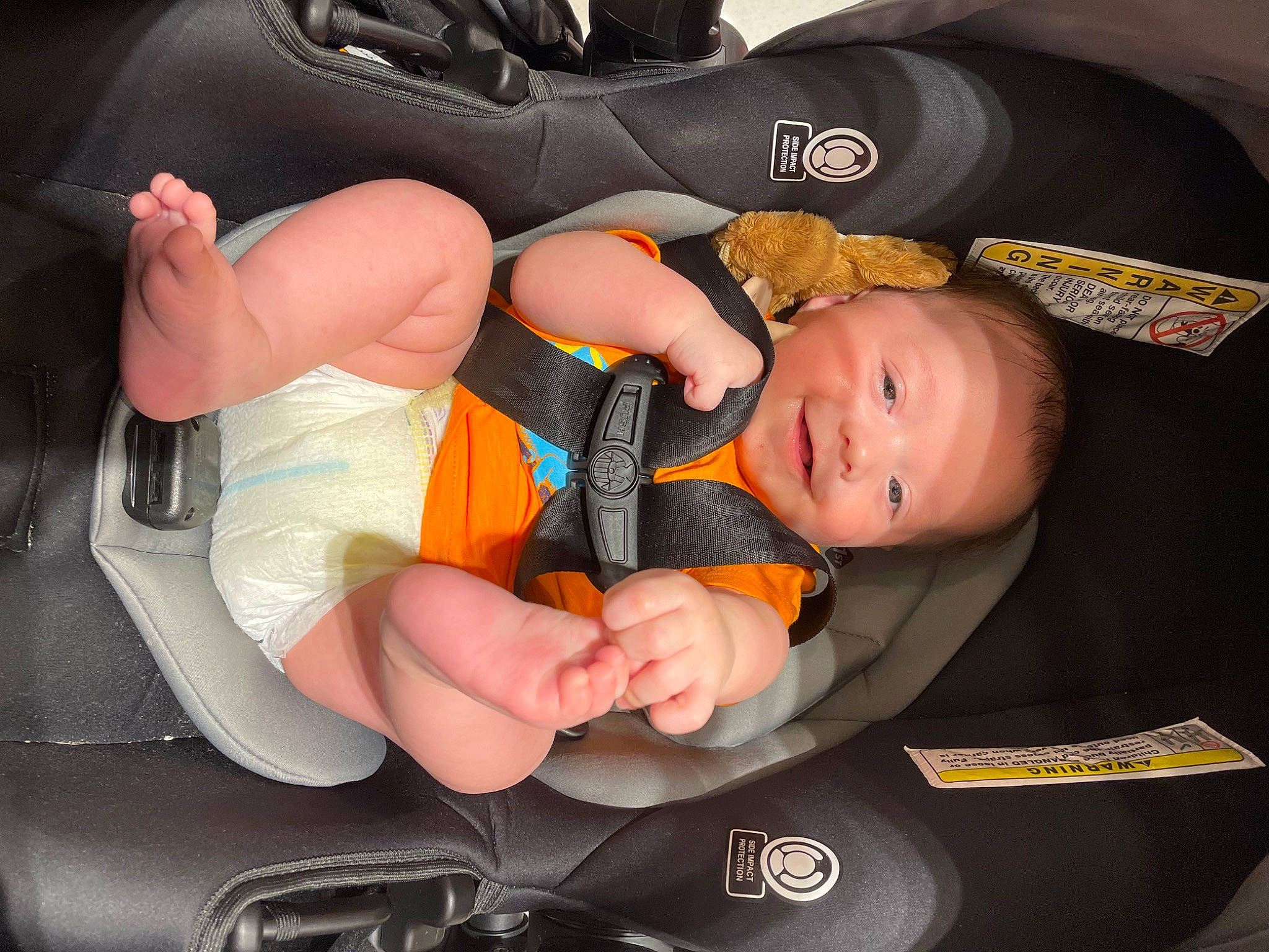 Hero joined the competition — help win amazing prizes! auto_part, automotive_design, baby, baby_carriage, baby_in_car_seat, baby_products, baby_safety, baby_toddler_clothing, car, car_seat, car_seat_cover, child, comfort, finger, lap, orange, person, sitting, thigh, toddler