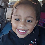 Zai'Lynn joined the competition — help win amazing prizes! child, smiling, face, car_interior, seatbelt, holiday_sweater, candy_cane, earrings, young_girl, portrait, happy, closeup, person, clothing, window, daylight, seat, car_seat, cute, festive