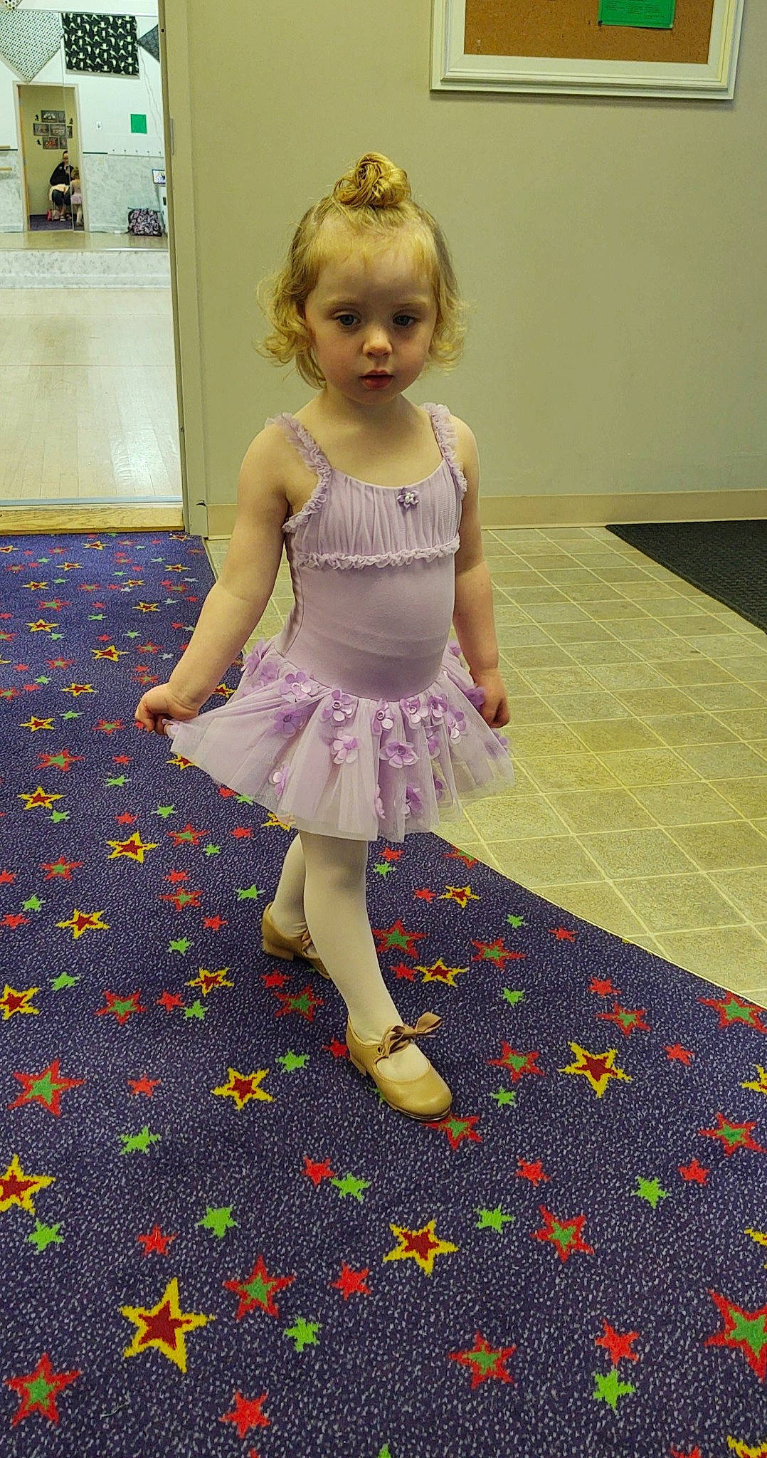 Clara Grace joined the competition — help win amazing prizes! ankle, baby_toddler_clothing, ballet_tutu, blond, carpet, child, costume, dance, day_dress, embellishment, floor, flooring, lavender, one_piece_garment, person, picture_frame, pink, purple, toddler