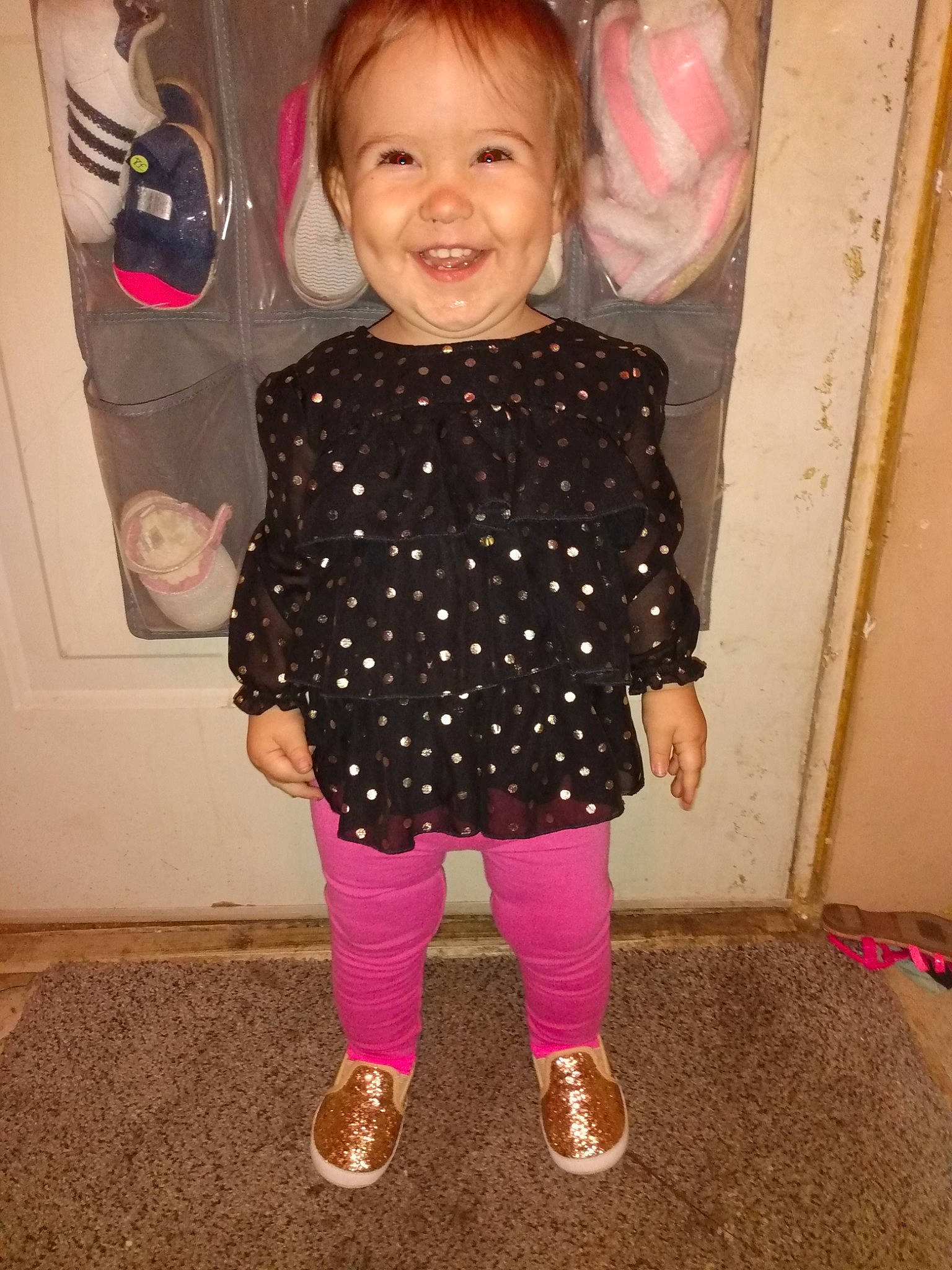 Madalynn joined the competition — help win amazing prizes! active_pants, baby, baby_toddler_clothing, cheek, child, joy, magenta, nose, person, pink, standing, toddler, walking_shoe