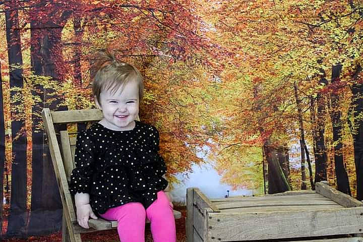 Madalynn joined the competition — help win amazing prizes! autumn, baby_toddler_clothing, bangs, beauty, child_model, deciduous, eye, joy, leaf, pattern, person, pink, portrait_photography, sock, spring, trunk, woodland