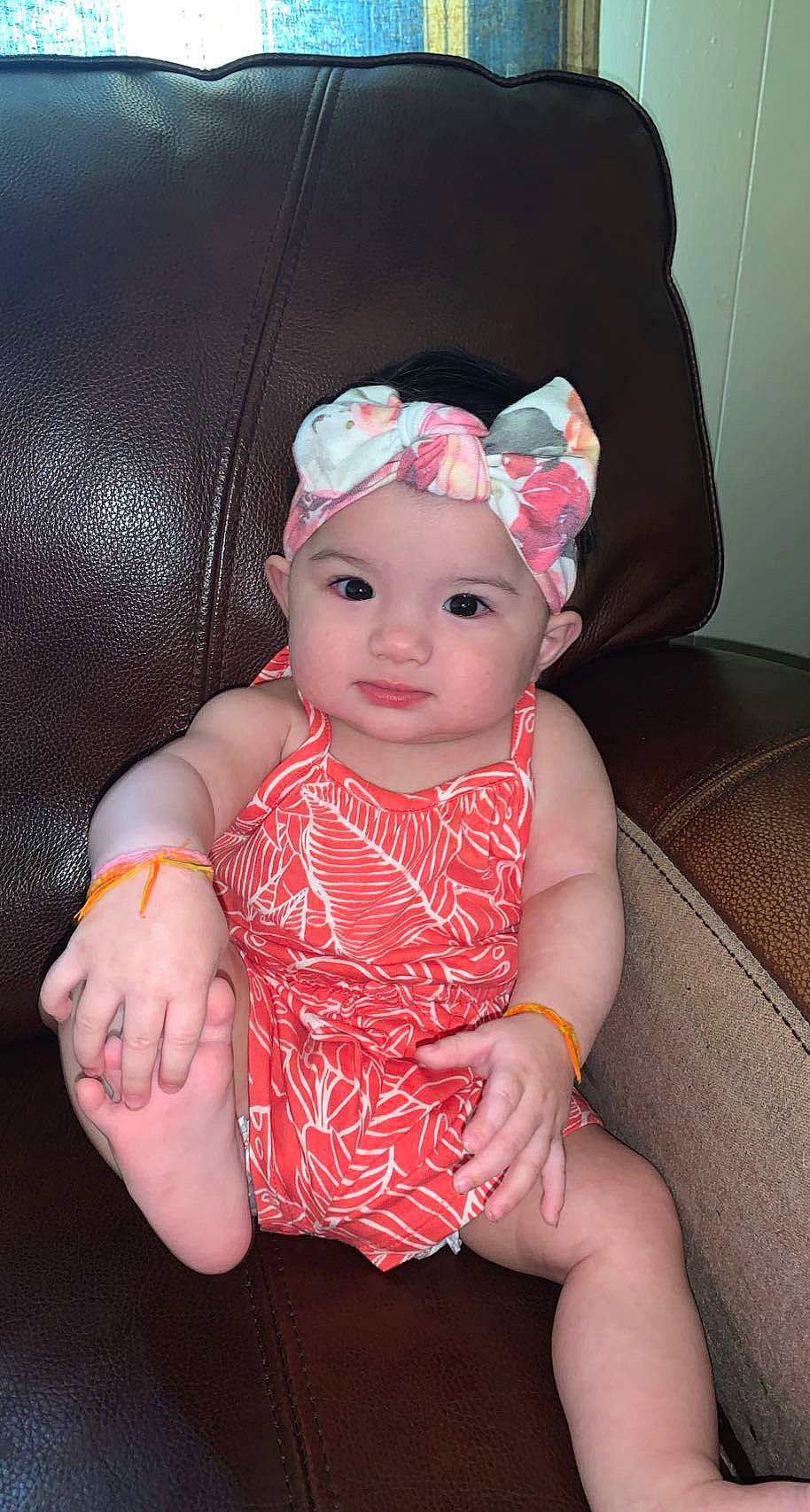 Addilyn joined the competition — help win amazing prizes! arm, baby, baby_toddler_clothing, cap, cheek, eye, eyelash, goggles, hand, headgear, headwear, human_leg, iris, lip, neck, person, pink, sleeve, sunglasses, thigh