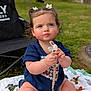 baby, blanket, blue_eyes, bows, chair, child, clothing, curious, cute, grass, infant, nature, outdoor, pacifier, person, portrait, shirt, shorts, sitting, toy