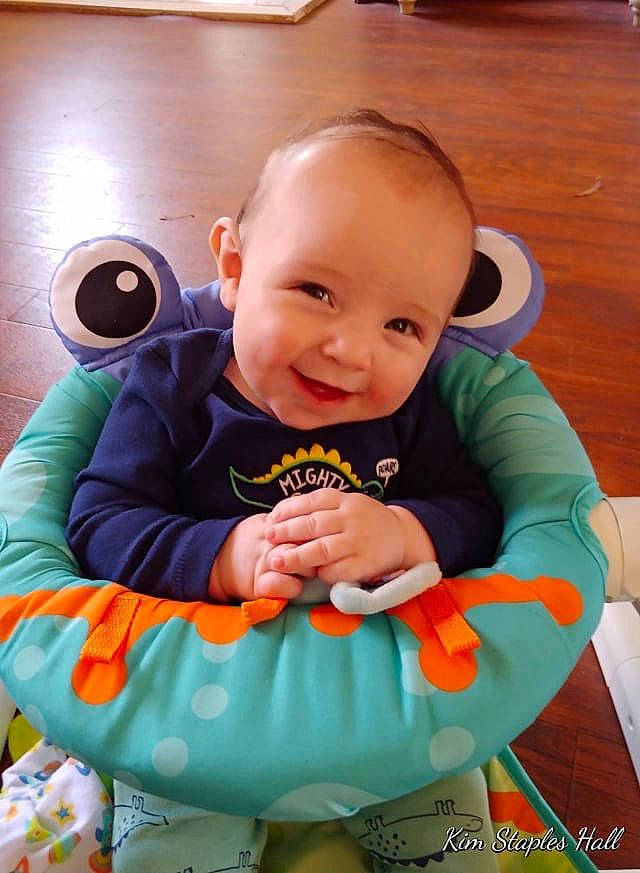 Alec is registered to the contest to win money with this photo: baby, baby_toddler_clothing, child, joy, person, play, sitting, skin, toddler