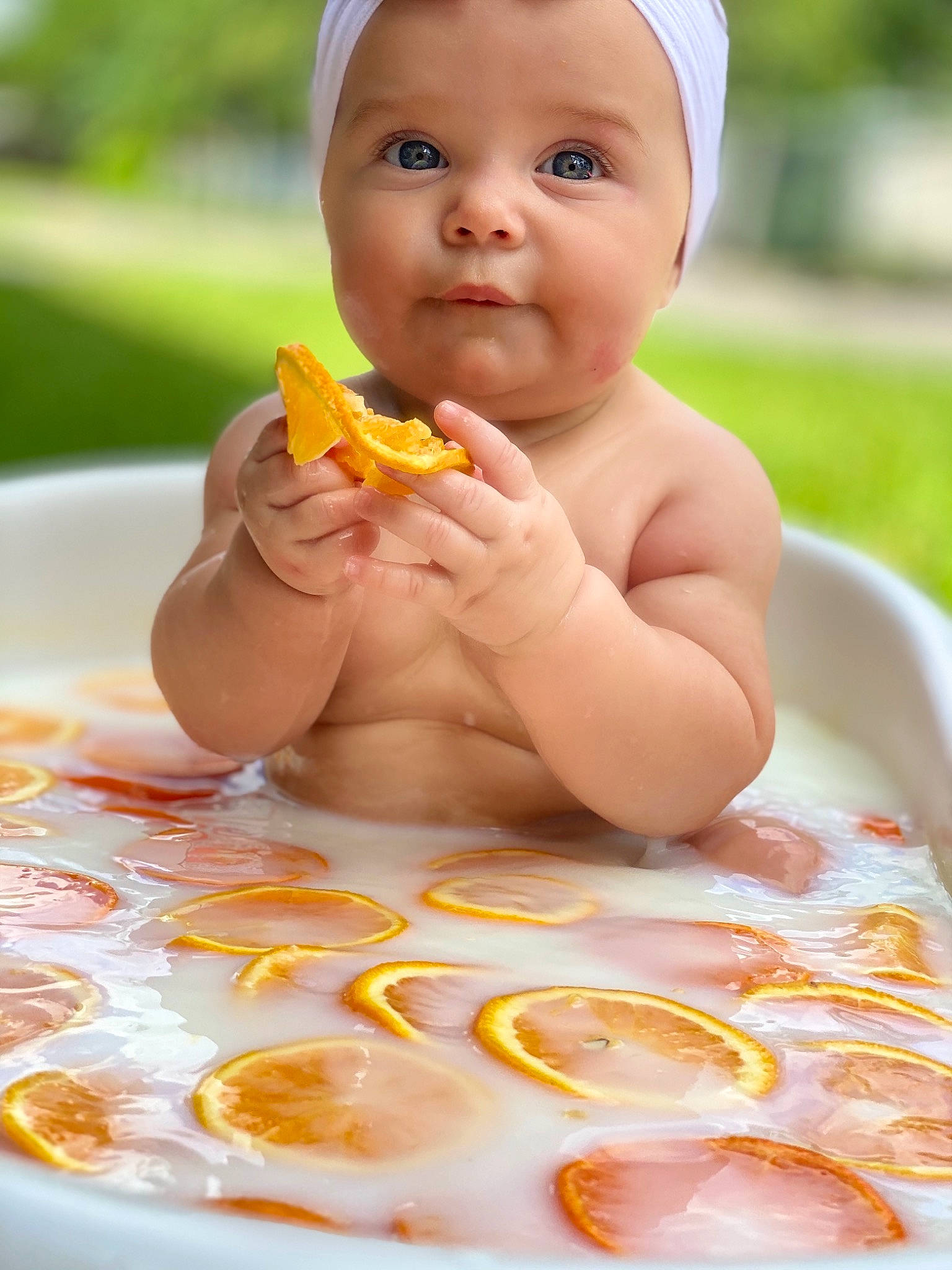 Andreá joined the competition — help win amazing prizes! baby, baby_bathing, baby_food, baby_products, bathing, child, dish, eating, food, orange, person, skin, tableware, toddler