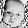 Aron participe au concours pour gagner de l'argent avec cette photo : baby, black_and_white, blanket, child, close_up, cute, expression, eyes, face, head, infant, lying_down, monochrome, newborn, person, portrait, skin, soft, toddler, young