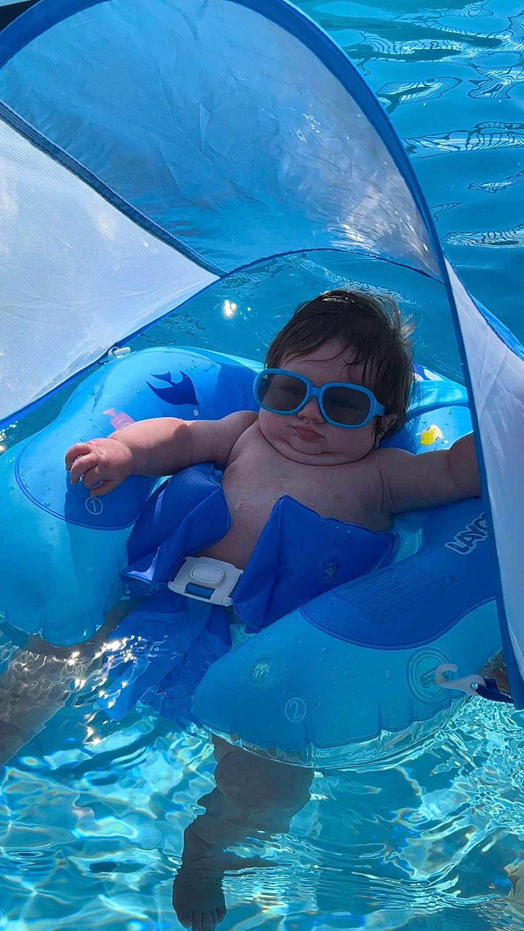 Kode joined the competition — help win amazing prizes! baby, blue, child, chubby, cute, float, floating, fun, inflatable, leisure, outdoor, pool, relaxing, summer, sunglasses, sunny, sunshade, swimming, vacation, water