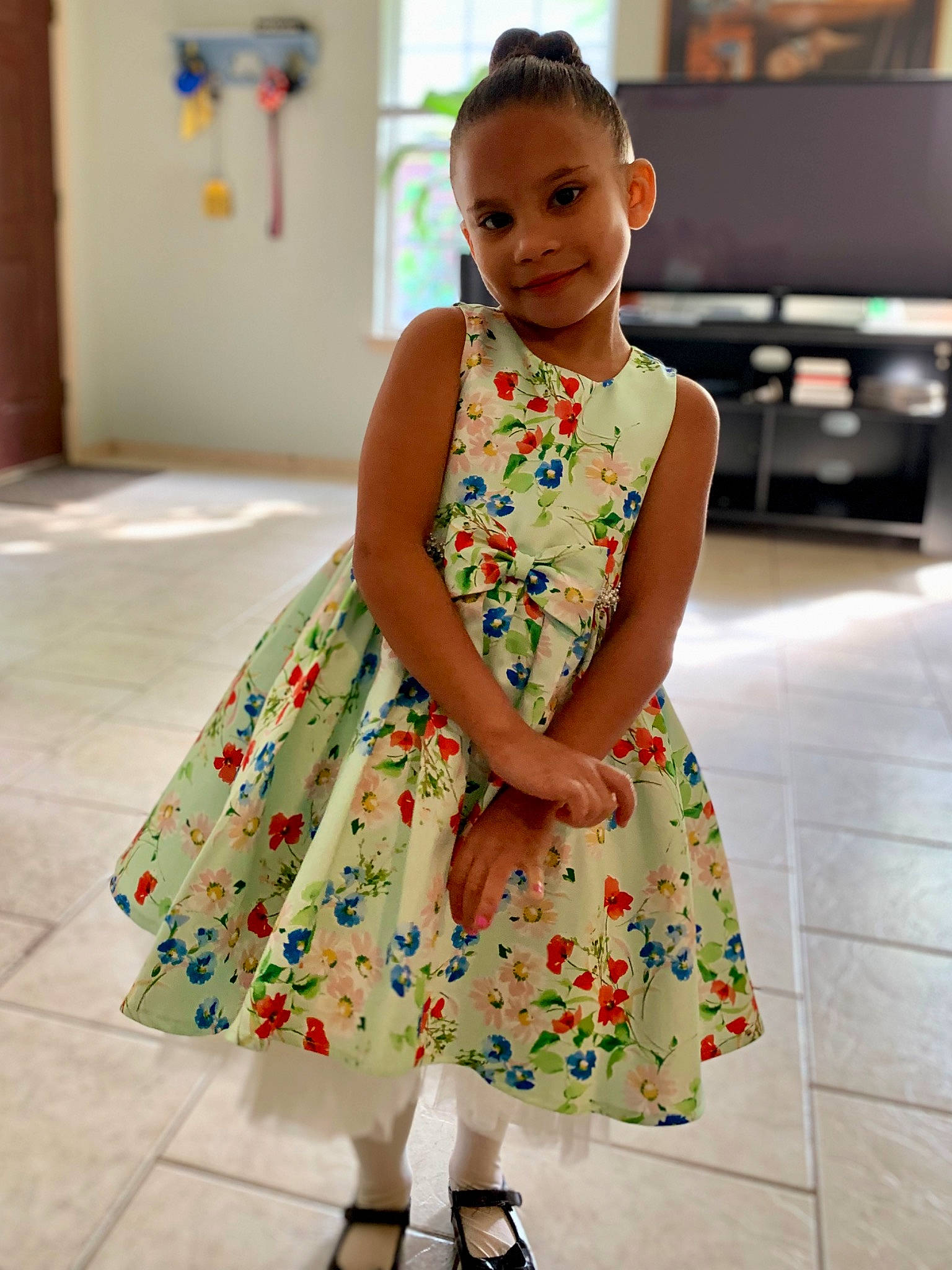 Amiya joined the competition — help win amazing prizes! arm, baby_toddler_clothing, clothing, day_dress, dress, event, fashion_design, flooring, fun, happy, human_leg, joy, neck, one_piece_garment, person, sandal, shoulder, sleeve, smile, television