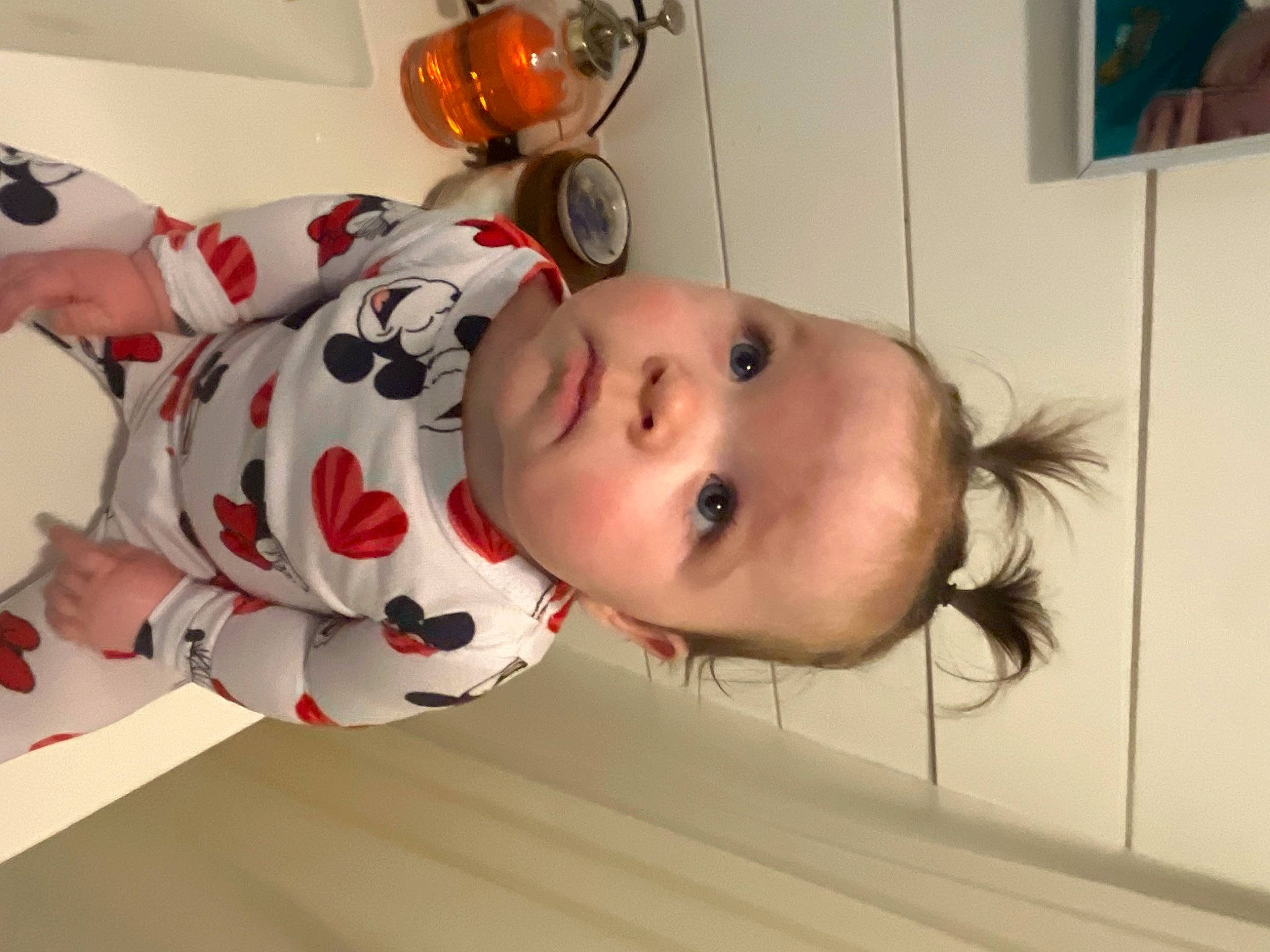 Everleigh joined the competition — help win amazing prizes! baby, baby_toddler_clothing, carmine, child, flooring, fun, person, picture_frame, room, toddler, wood