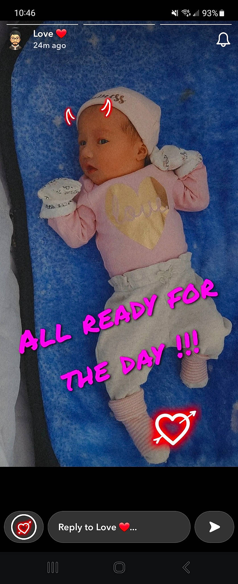 Scarlett is registered to the contest to win money with this photo: abdomen, baby, baby_products, baby_toddler_clothing, electric_blue, fictional_character, font, happy, human_body, magenta, pattern, person, pink, product, purple, sleeve, t_shirt, textile, thigh, toddler