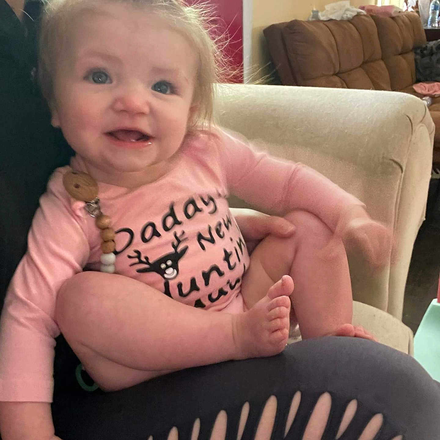 Ruby is registered to the contest to win money with this photo: accessories, architecture, baby, building, chair, clothing, couch, cushion, face, furniture, happy, head, homedecor, jewelry, necklace, person, photography, portrait, sitting, t_shirt