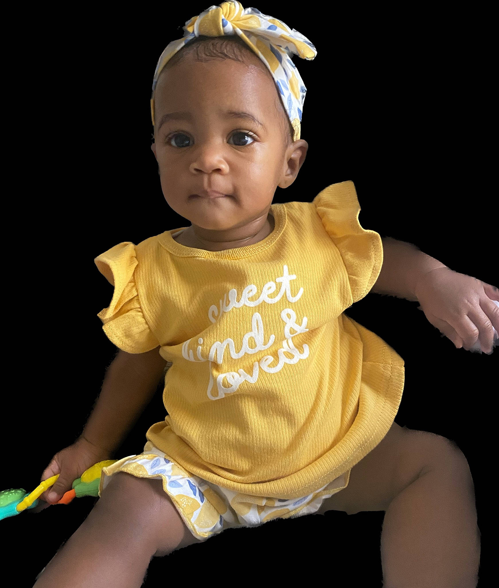 Arlayah is registered to the contest to win money with this photo: abdomen, baby, baby_toddler_clothing, cheek, elbow, eye, face, flash_photography, fun, happy, head, headband, headgear, neck, person, shorts, sleeve, thigh, toddler, trunk