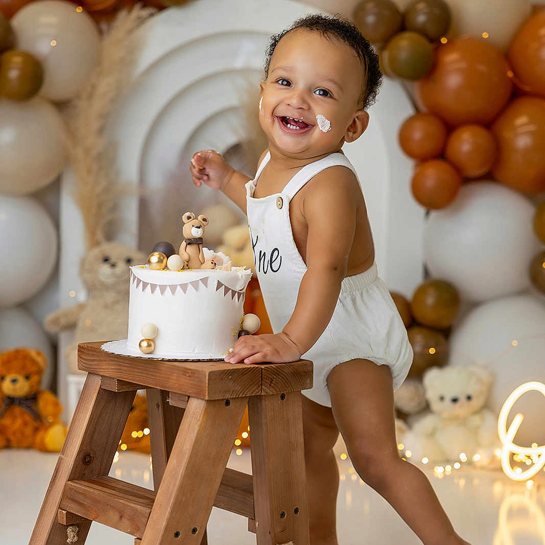 Azarius joined the competition — help win amazing prizes! baby, balloons, birthday, cake, celebration, child, cream, cute, decorations, festive, happy, indoor, one_year_old, party, playful, smile, teddy_bear, toddler, white_floor, wooden_stool