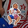 4th_of_july, american_flag, baby, blue, bow_tie, celebration, child, clothing, cute, face, hands, legs, patriotic, portrait, red, sitting, smiling, stars, stripes, white
