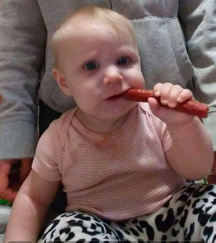 Daisy joined the competition — help win amazing prizes! arm, baby, baby_toddler_clothing, cheek, child, comfort, ear, eye, eyelash, finger, gesture, head, iris, lip, neck, nose, person, skin, sleeve, thumb