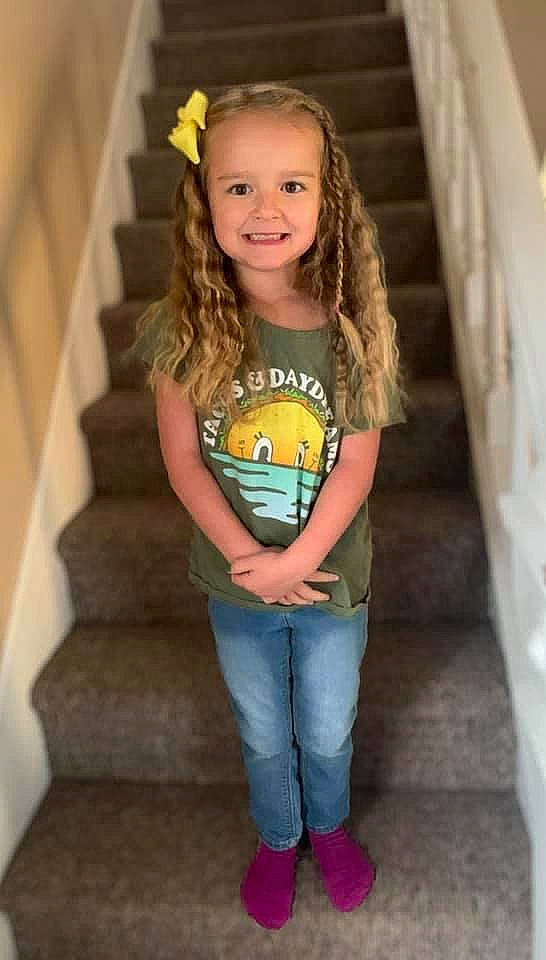 Lorelai joined the competition — help win amazing prizes! chin, clothing, eye, face, flash_photography, hair, hairstyle, happy, head, iris, jeans, joy, neck, organ, person, shoulder, skin, sleeve, smile, standing