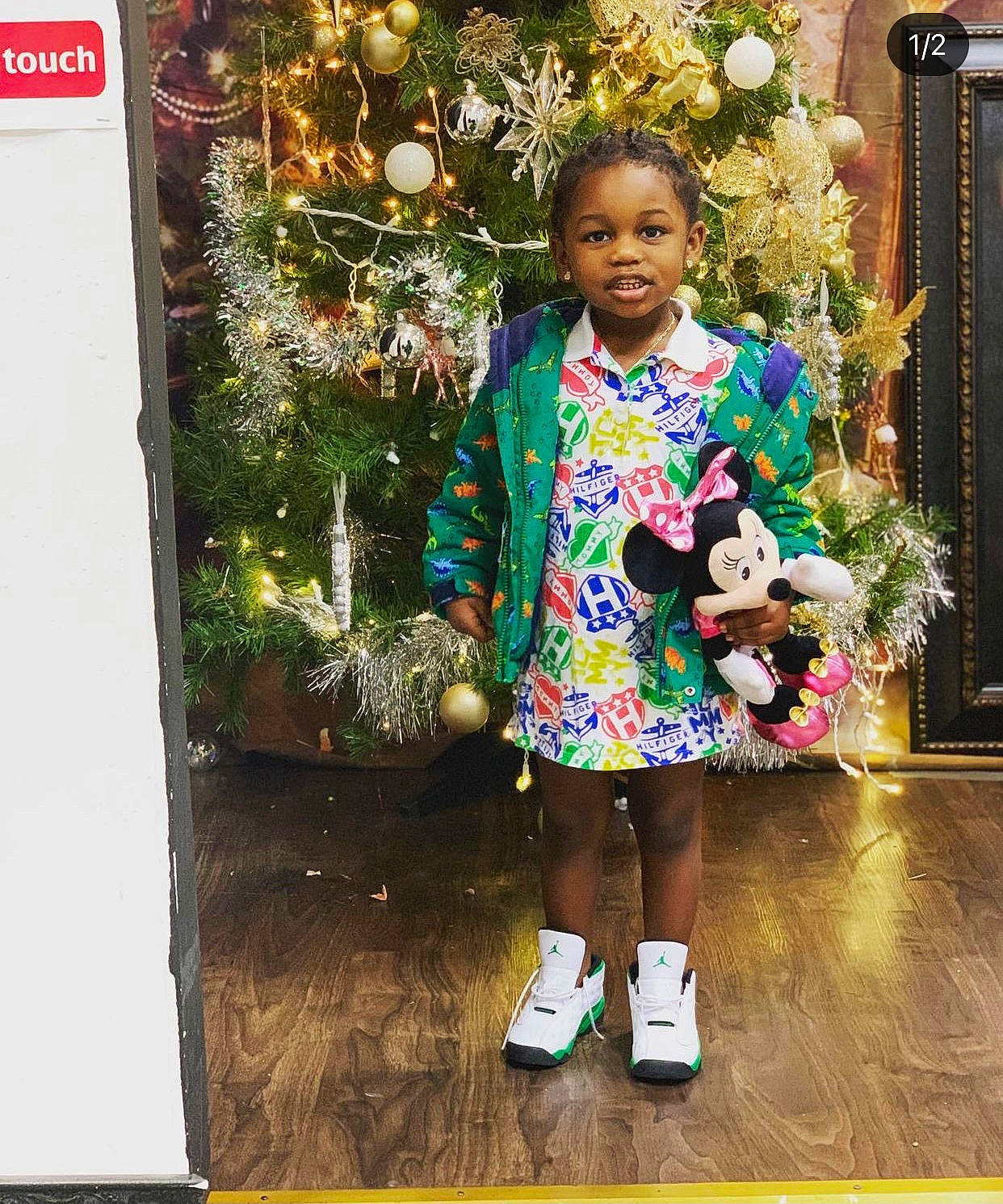 Malaysia is registered to the contest to win money with this photo: baby_toddler_clothing, child, christmas, christmas_decoration, christmas_eve, christmas_ornament, christmas_tree, dress, event, fashion_design, floral_design, fun, happy, holiday, holiday_ornament, ornament, person, plant, sleeve, toddler