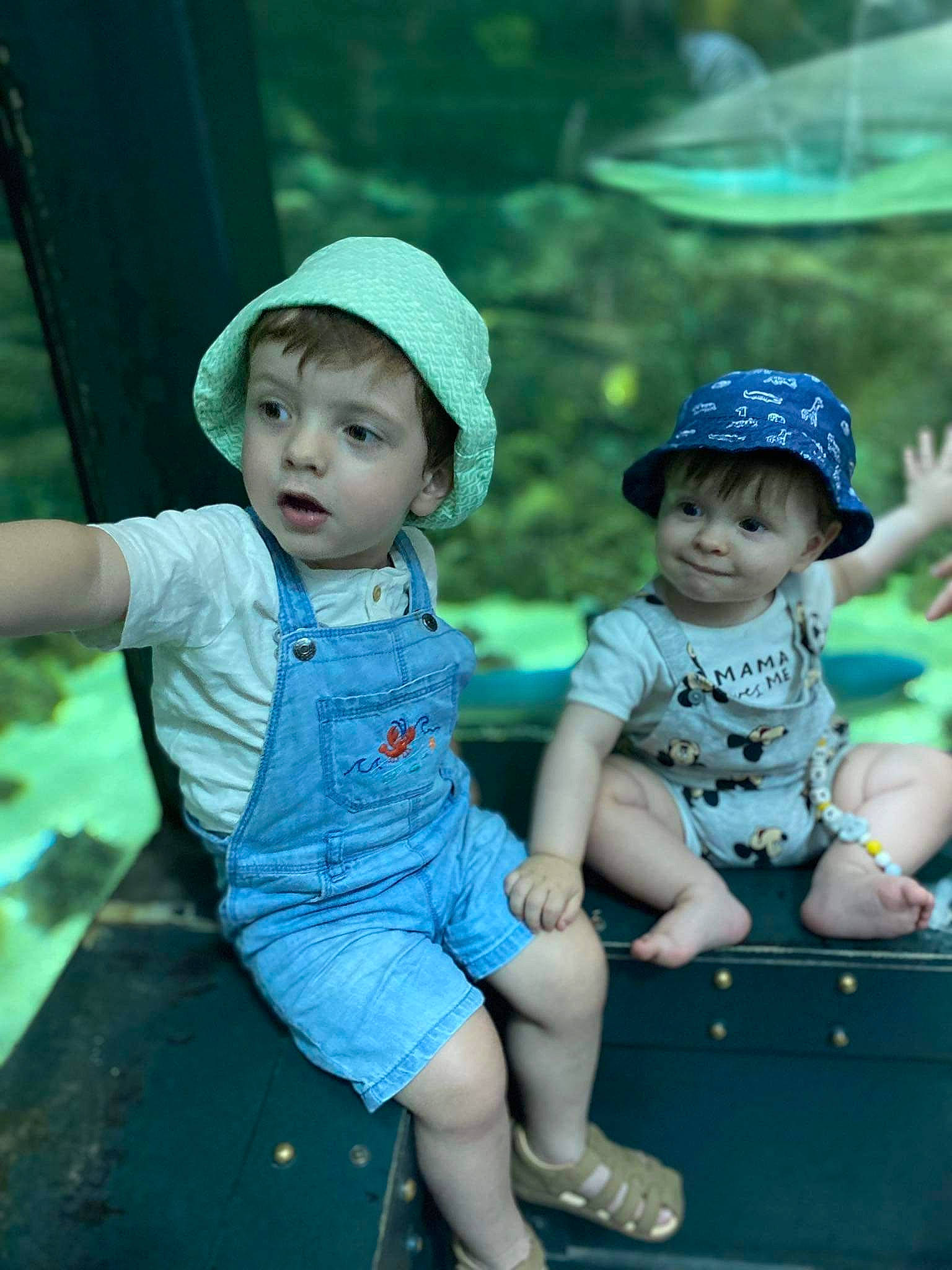 Yanis a rejoint le concours — aidez-le/la à gagner de superbes lots ! azure, baby_toddler_clothing, botany, cap, cool, eye, face, facial_expression, fun, grass, green, happy, hat, leaf, leg, leisure, person, plant, skin, sun_hat