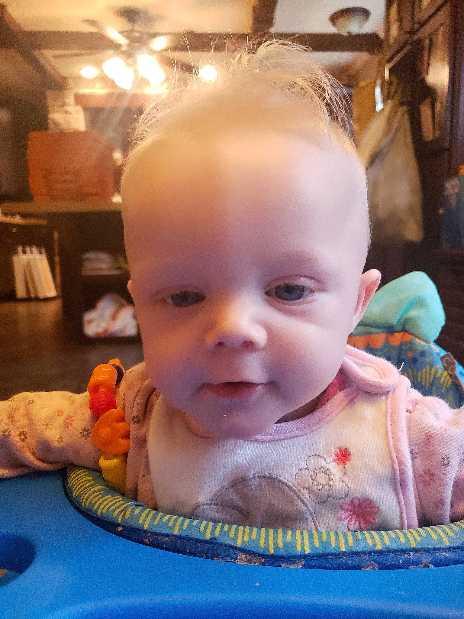 Brinley joined the competition — help win amazing prizes! baby, baby_food, baby_products, cheek, child, eating, eye, face, forehead, fun, head, iris, lip, mouth, nose, person, product, sitting, skin, smile