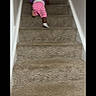 Demechala joined the competition — help win amazing prizes! child, children, stairs, carpet, indoor, pajamas, crawling, walking, wall, handrail, footwear, person, blur, motion, home, step, young, activity, family, casual