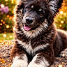 Buzo joined the competition — help win amazing prizes! animal, autumn, bokeh, brown, cute, dog, ears, fluffy, fur, happy, leaves, nature, outdoor, paw, pet, portrait, puppy, smiling, tongue, white
