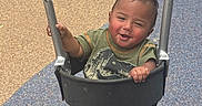Brayan joined the competition — help win amazing prizes! toddler, child, swing, playground, baby_swing, smile, happy, outdoor, recreation, fun, chains, clothing, shorts, tshirt, person, face, legs, play, park, daytime