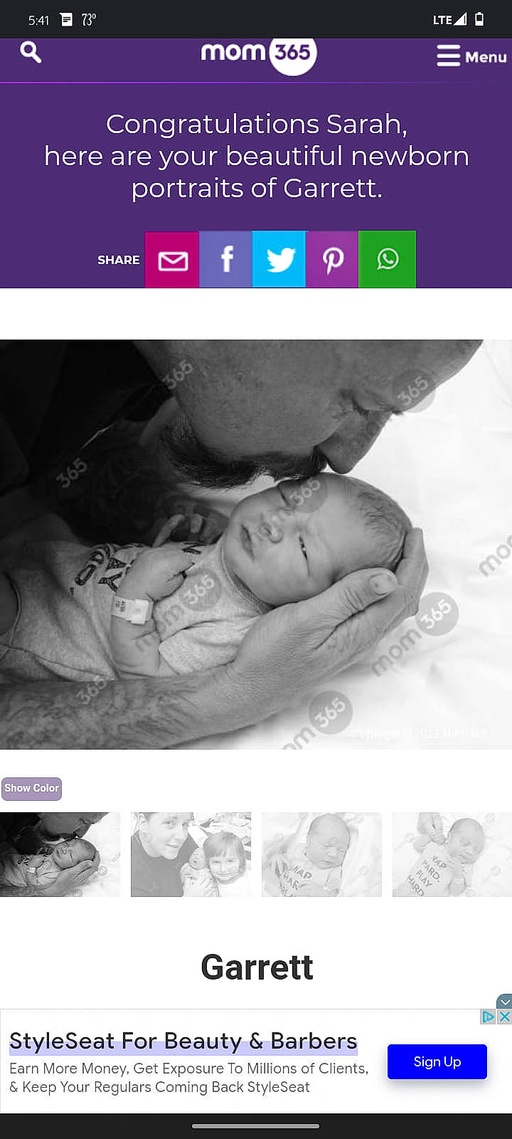 Garrett is registered to the contest to win money with this photo: adaptation, art, baby, child, comfort, font, gesture, happy, headwear, joy, logo, love, magenta, monochrome_photography, organism, person, photo_caption, portrait, product, room