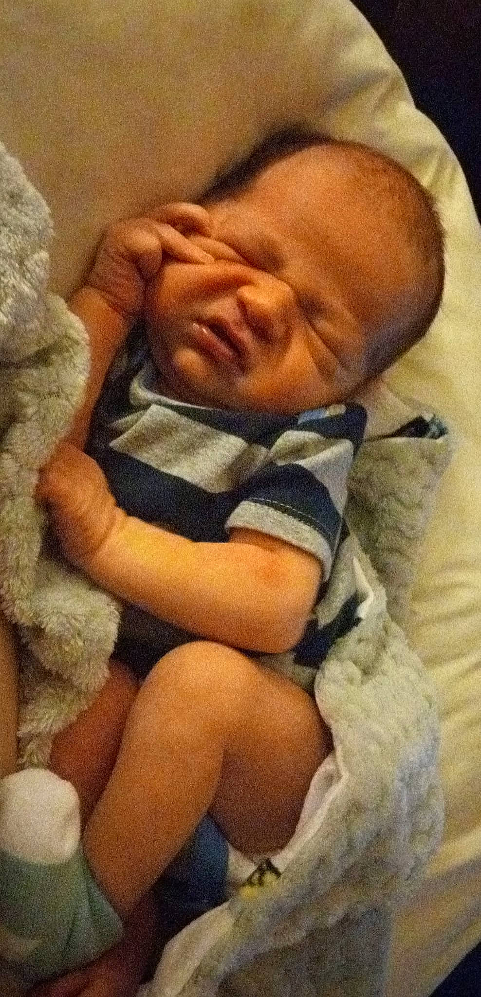 Garrett is registered to the contest to win money with this photo: art, baby, baby_sleeping, baby_toddler_clothing, bedtime, cheek, child, comfort, linens, nap, nose, painting, person, room, skin, sleep, thigh, thumb, toddler, visual_arts