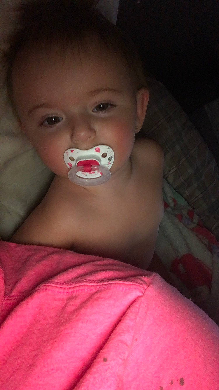 Rylea Rose is registered to the contest to win money with this photo: cheek, child, chin, face, finger, forehead, girl, hand, head, infant, jaw, lip, mouth, neck, nose, person, skin, smile, toddler, tooth