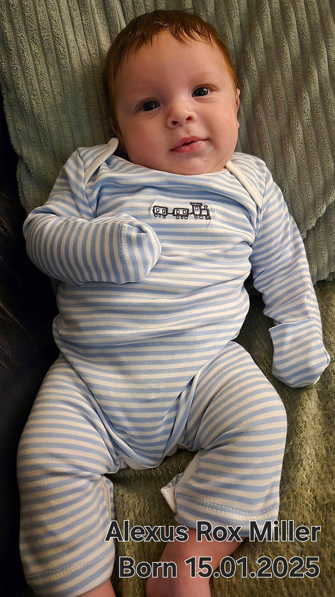 Alexus joined the competition — help win amazing prizes! baby, bodypart, clothing, couch, cushion, face, finger, furniture, glove, hand, head, homedecor, longsleeve, newborn, pajamas, pants, person, photography, portrait, sleeve