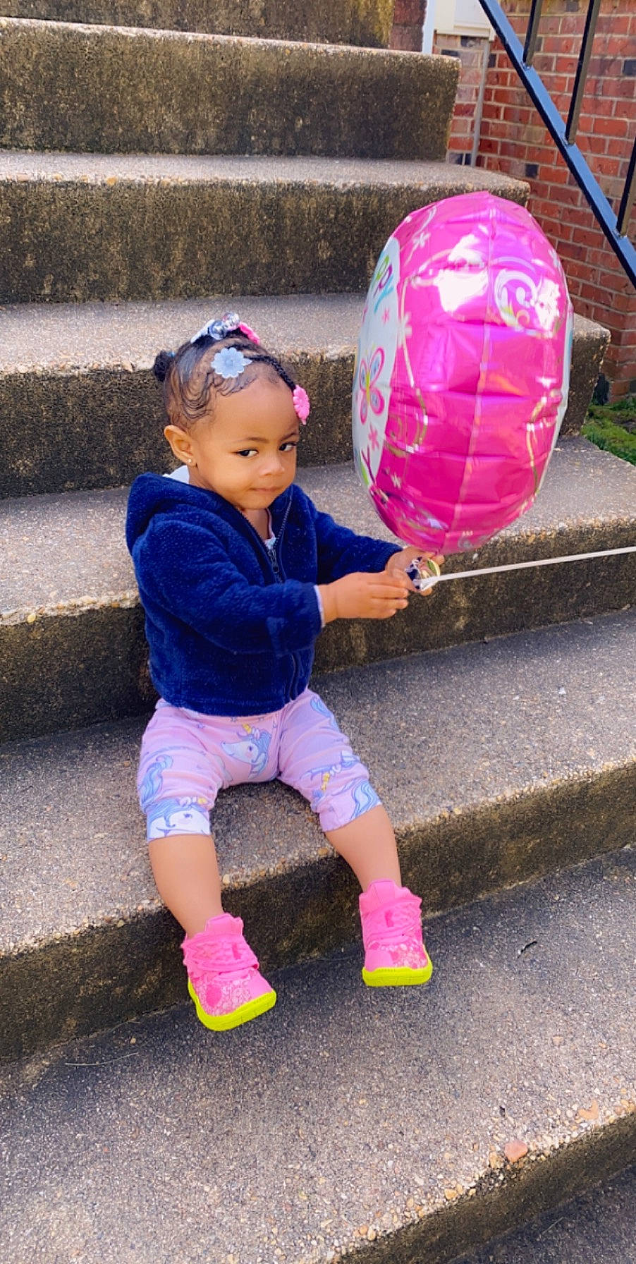 Kylah joined the competition — help win amazing prizes! ball, balloon, child, fun, party, party_supply, person, pink, play, playground, public_space, purple, smile, toddler, vacation