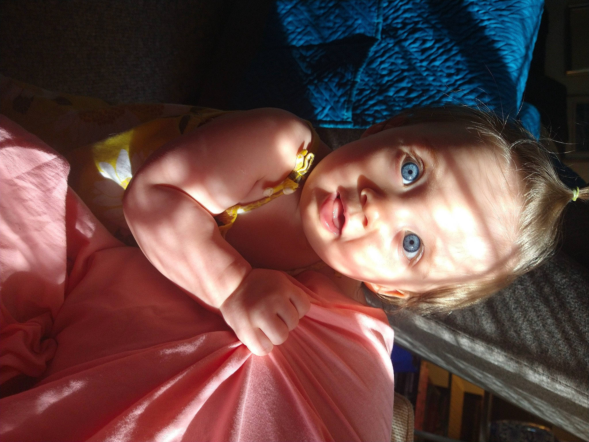 Journey is registered to the contest to win money with this photo: baby, baby_toddler_clothing, cheek, child, chin, close_up, electric_blue, eyebrow, flash_photography, fun, happy, hat, human_body, iris, lip, mouth, nose, person, skin, sun_hat