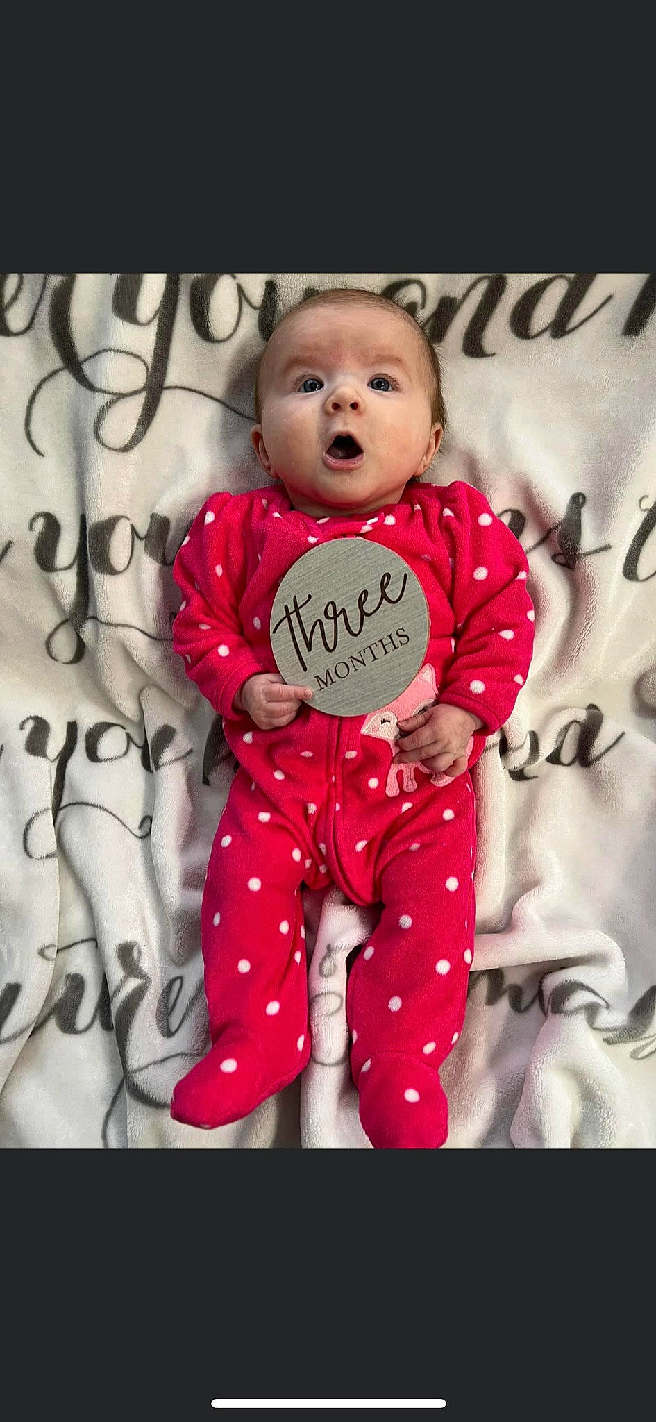 Haven joined the competition — help win amazing prizes! baby, baby_toddler_clothing, child, facial_expression, font, happy, magenta, pattern, person, photo_caption, pink, portrait_photography, sleeve, smile, surprise, textile, toddler