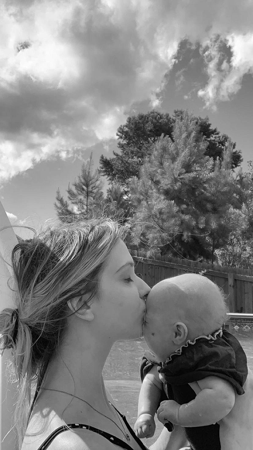 Everleigh Rose joined the competition — help win amazing prizes! black_and_white, child, cloud, forehead, gesture, happy, interaction, kiss, love, monochrome, monochrome_photography, person, photograph, photography, romance, sky, smile, stock_photography