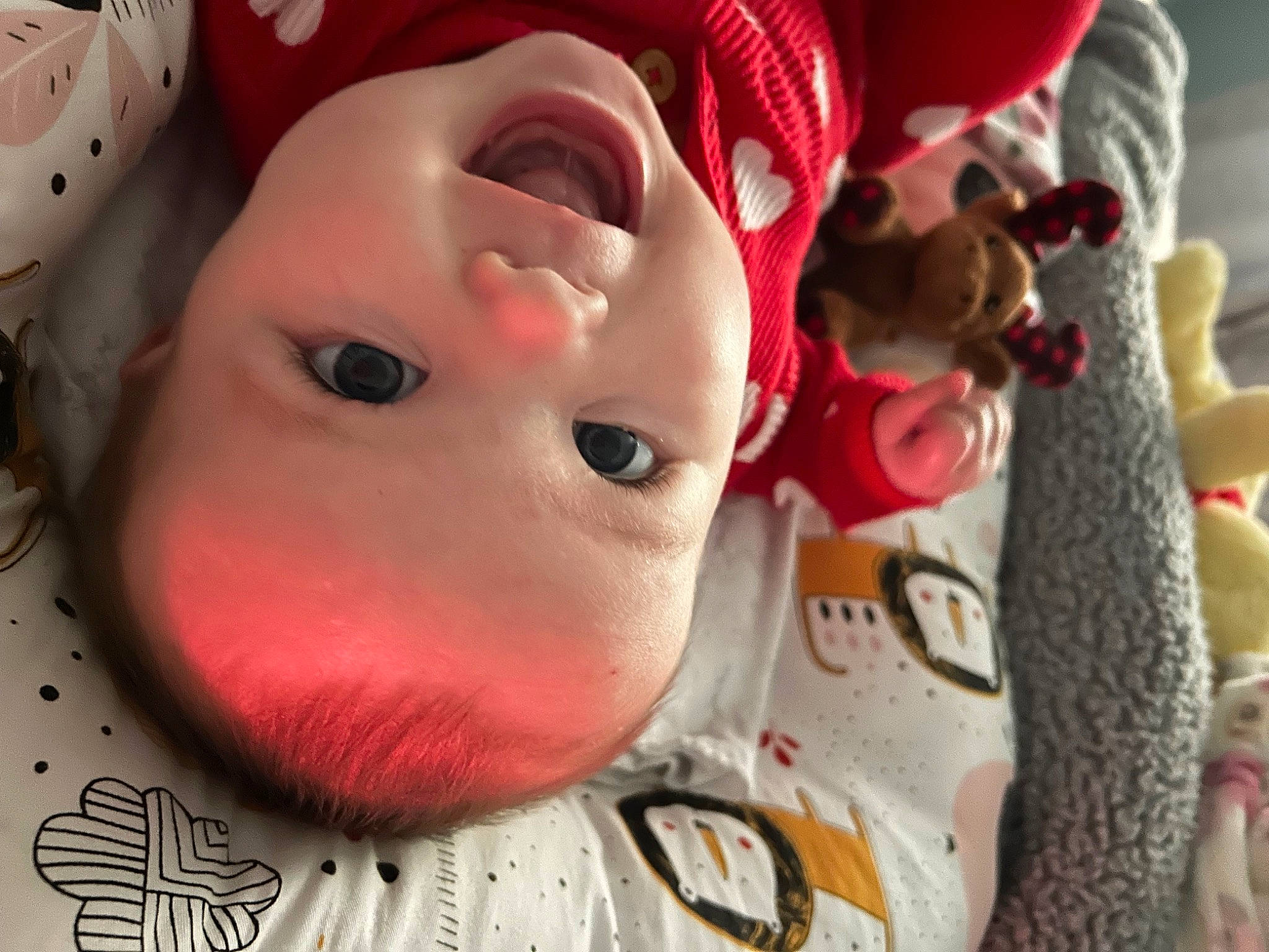 Aubrey joined the competition — help win amazing prizes! carmine, cheek, child, close_up, event, eyelash, fur, happy, lip, mouth, nose, person, pink, plant, red, skin, snout, textile, toy, tree