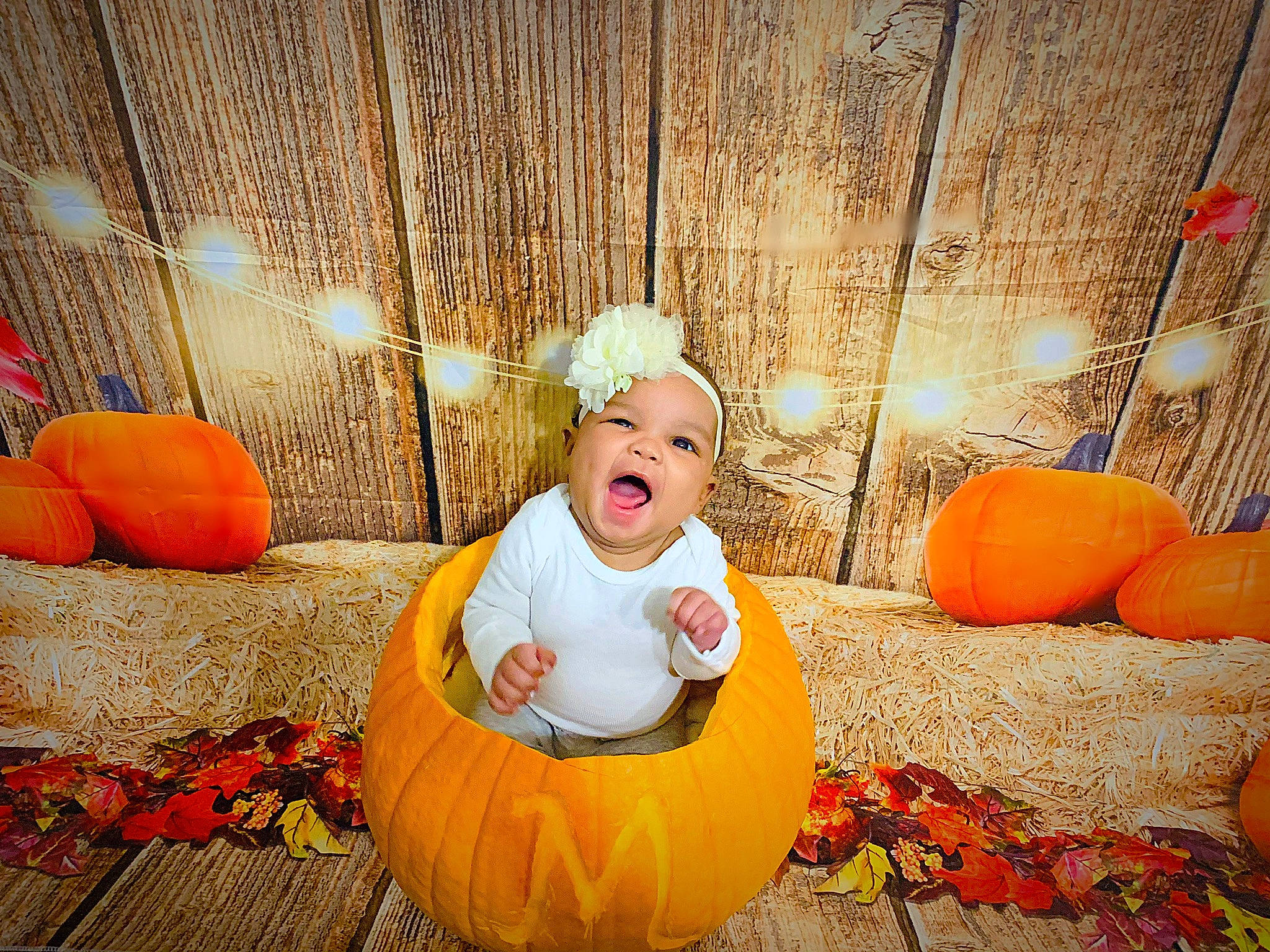 Mckinlee joined the competition — help win amazing prizes! calabaza, cucurbita, flooring, fruit, gourd, grass, happy, hat, headwear, natural_foods, orange, people_in_nature, person, plant, pumpkin, smile, squash, toddler, tree, vegetable