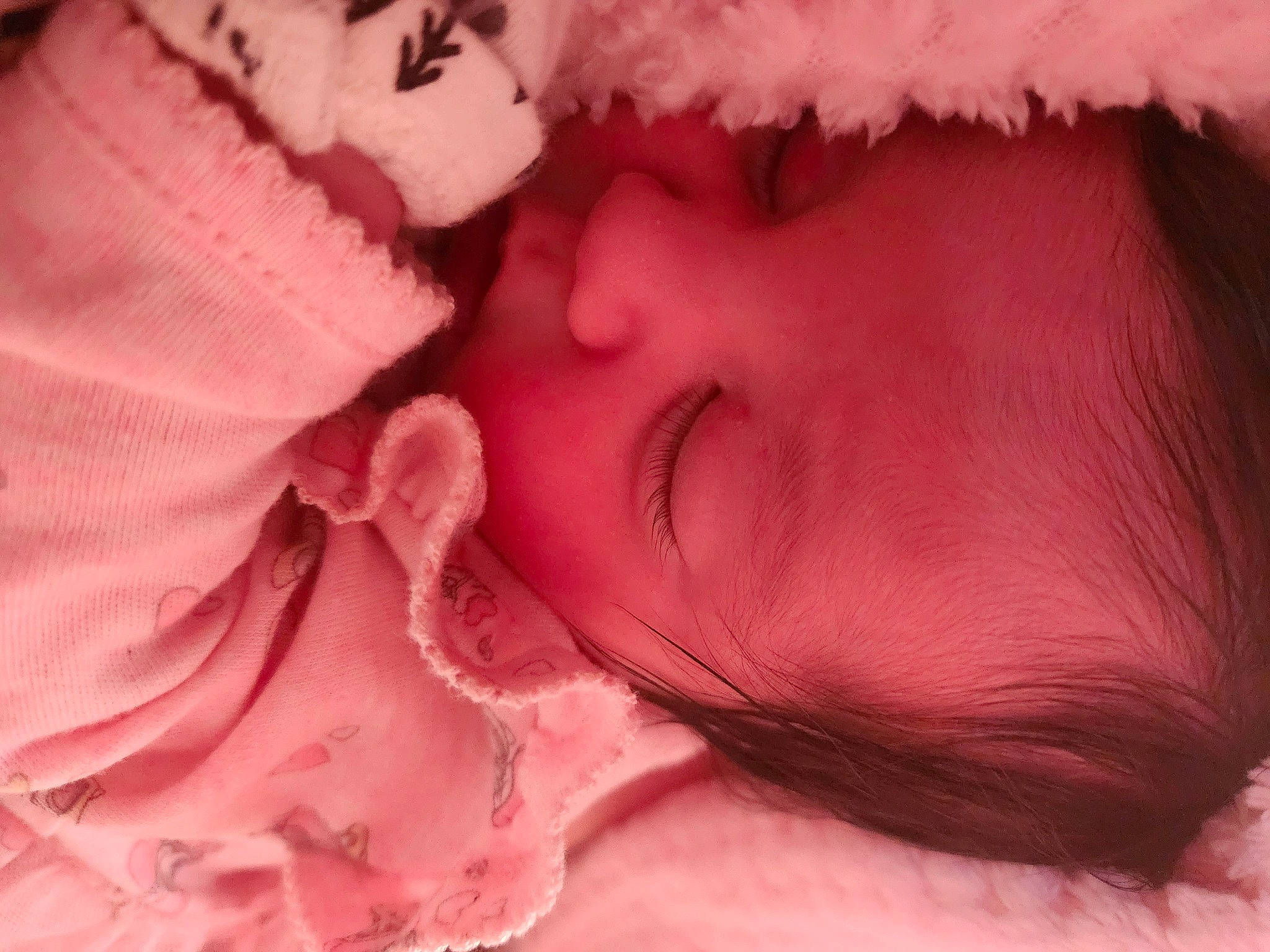 Lola is registered to the contest to win money with this photo: baby, baby_sleeping, child, close_up, comfort, eyelash, fur, happy, linens, lip, magenta, nose, peach, petal, pink, plant, skin, textile, toddler, wool